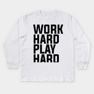 Work Hard Play Hard - Minimalist Kids Long Sleeve T-Shirt